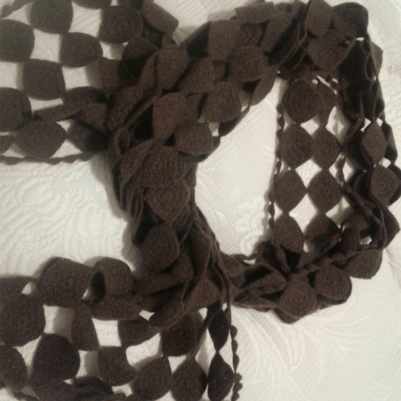 Classy Brown Knitted Scarf - Picture 2 of 4